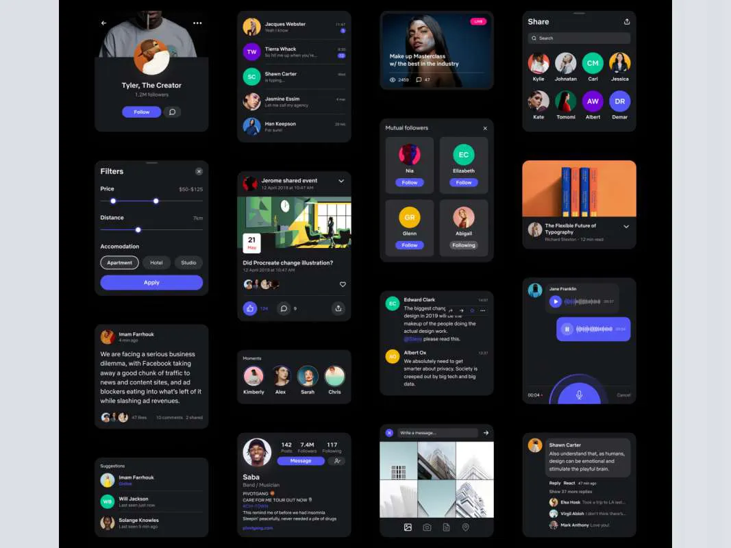 Social UI Kit for Figma  - Free Figma Template
