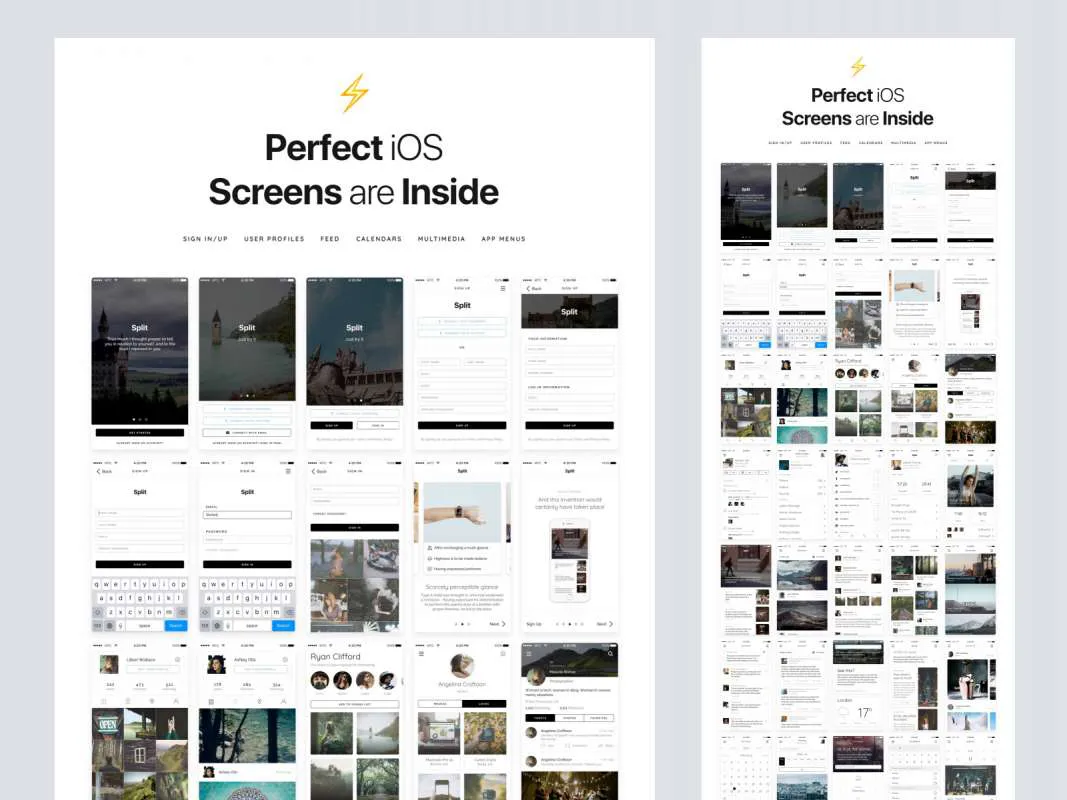 Split iOS UI Kit for Sketch  - Free Figma Template