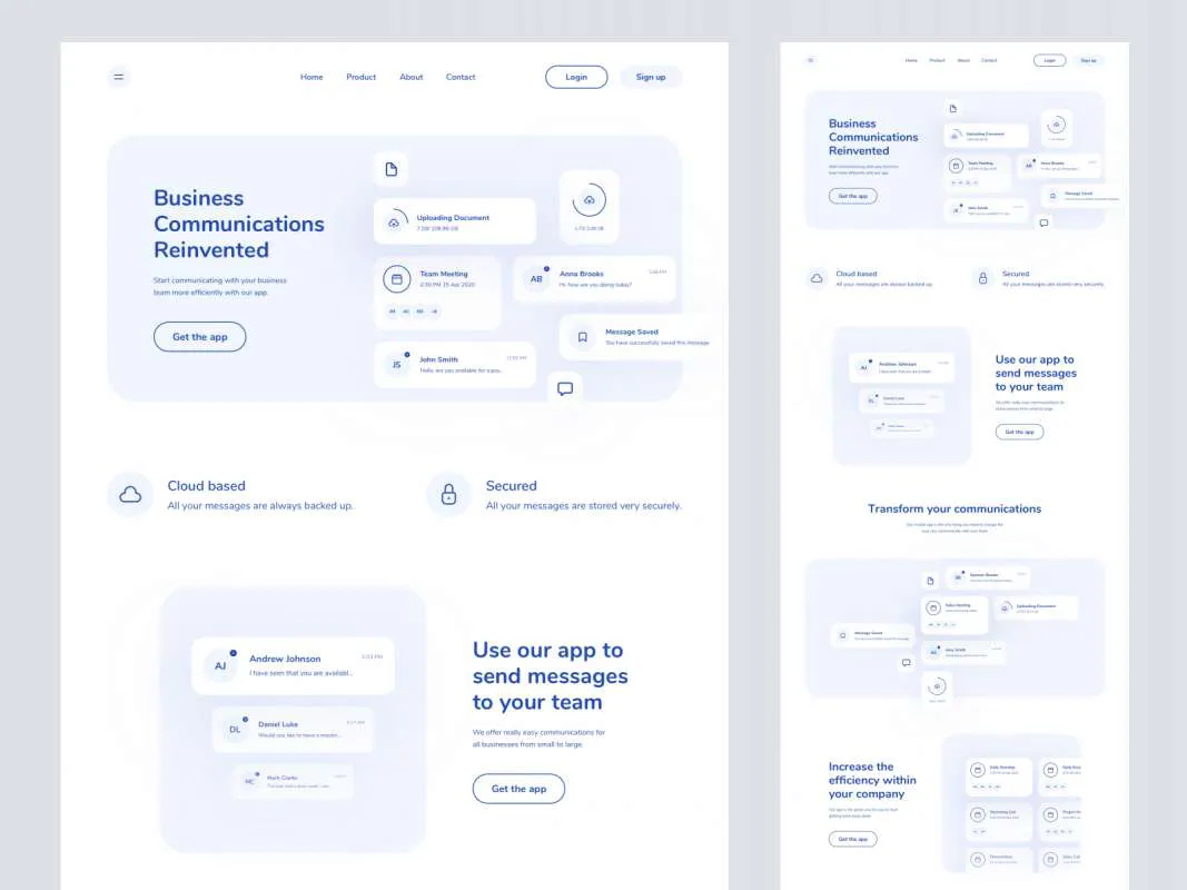 Startup.io - SaaS Web Landing Page UI Kit for Sketch  - Free Figma Template