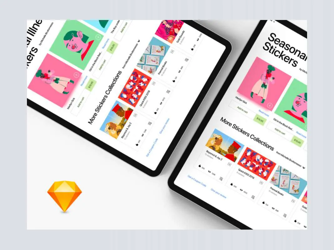 Stickers Shop App UI Kit  - Free Figma Template