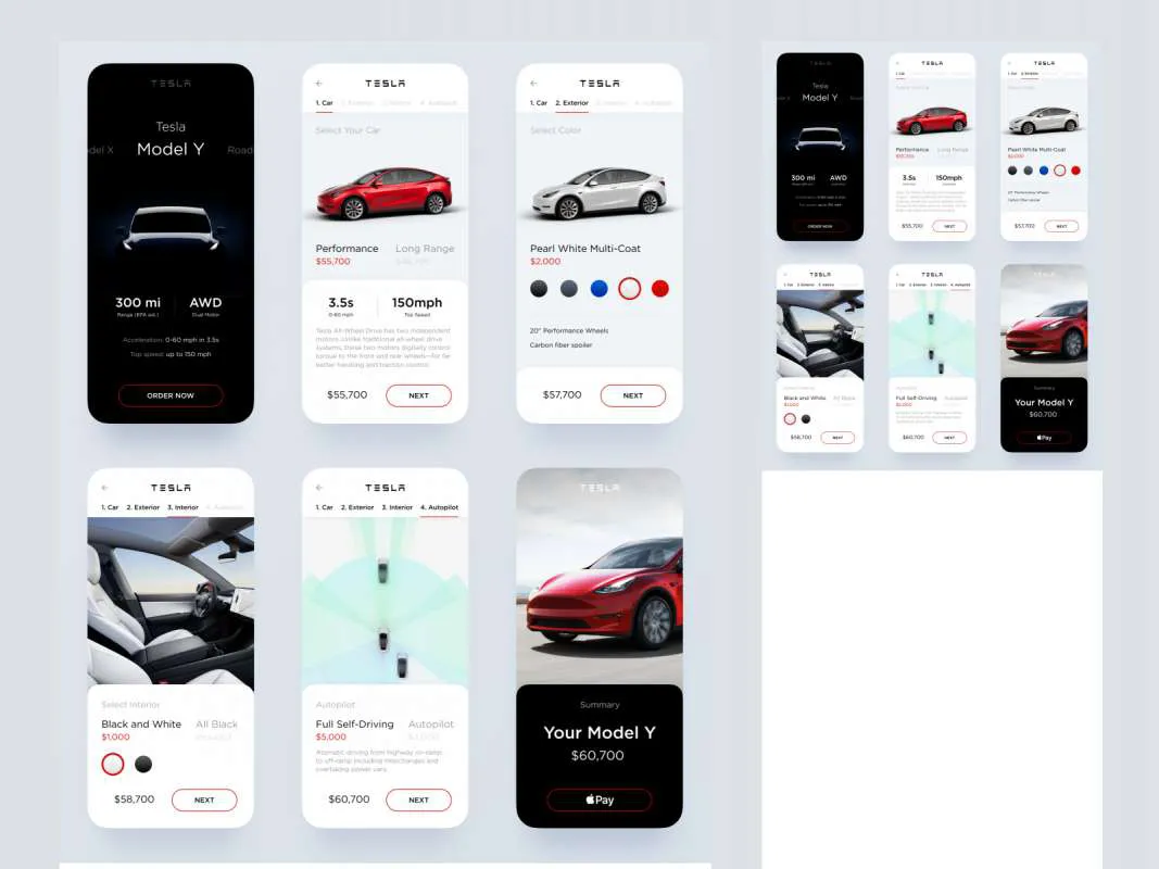 Tesla Model Y - Concept UI Kit for Figma  - Free Figma Template