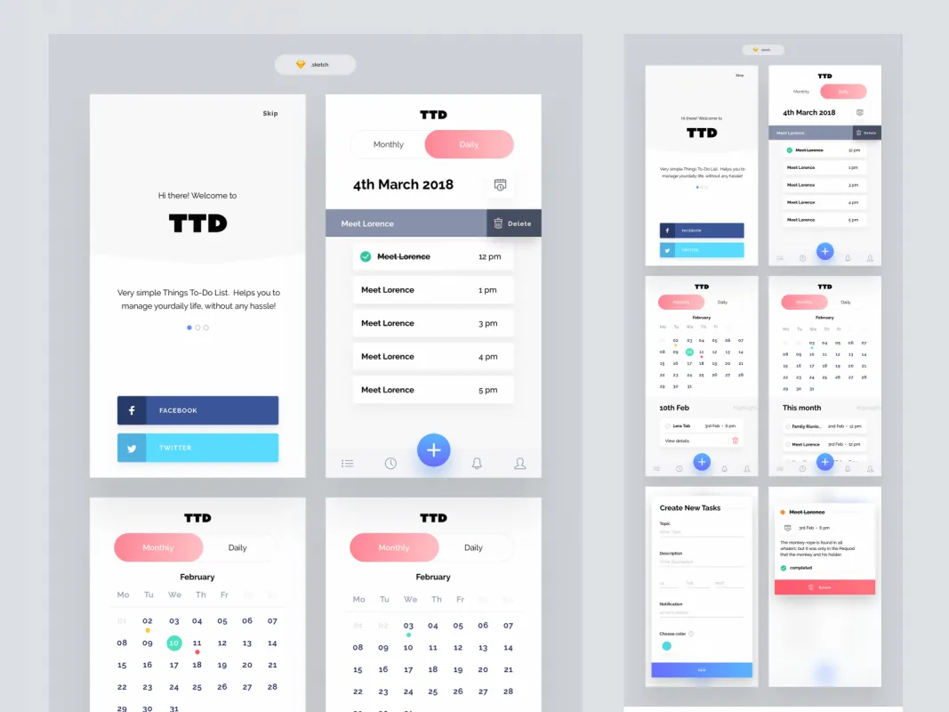 To Do List App Freebie  - Free Figma Template