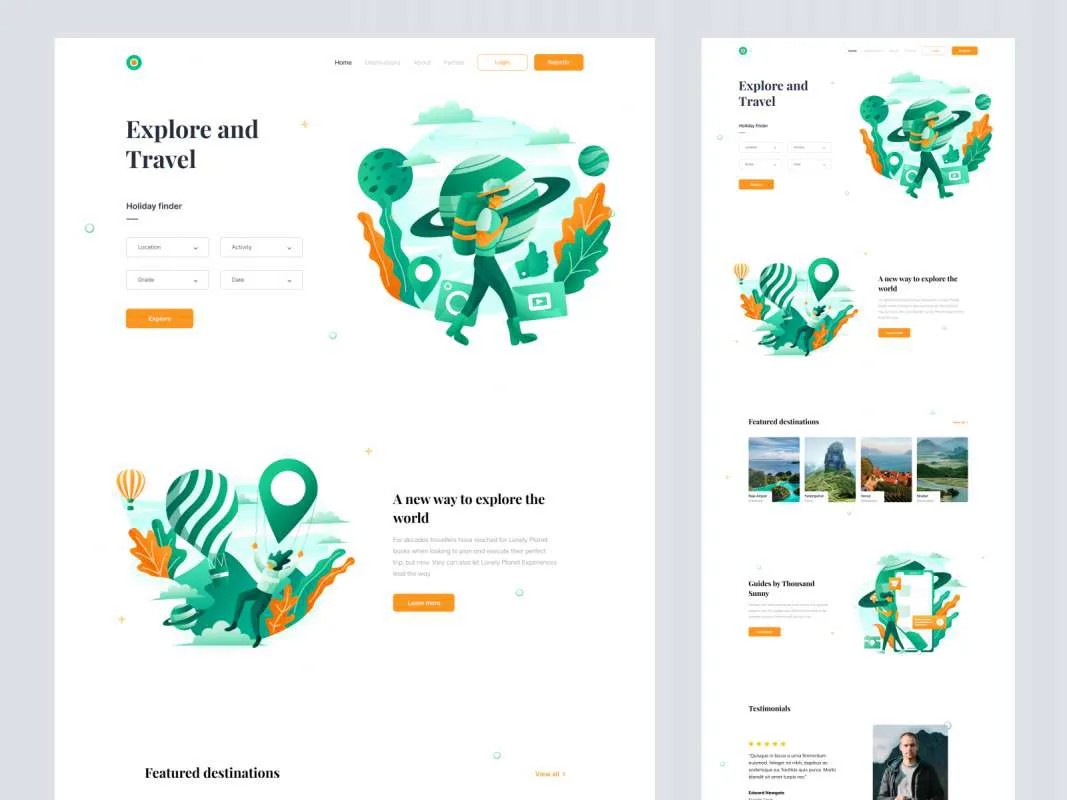 Tour and Travel Website for Figma  - Free Figma Template