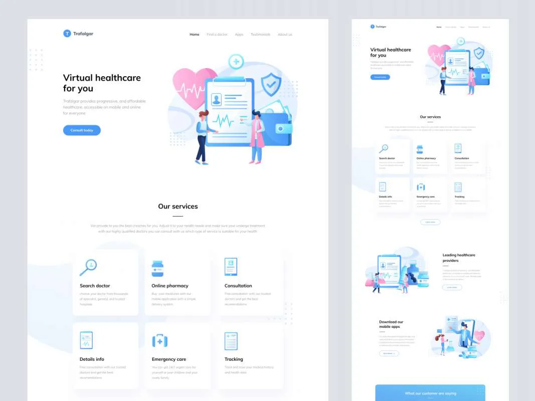 Trafalgar Landing Page for Figma  - Free Figma Template