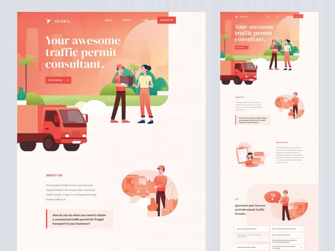 Traffico Landing Page for Figma  - Free Figma Template