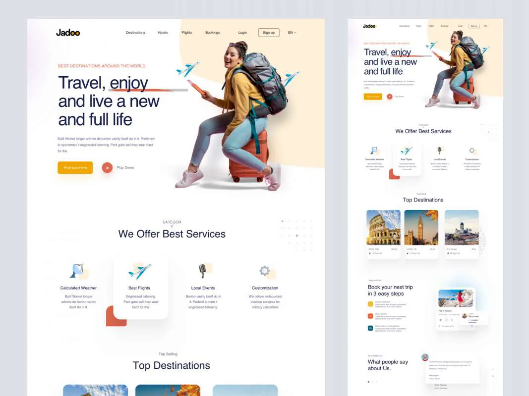Travel Agency Free Landing Page  - Free Figma Template