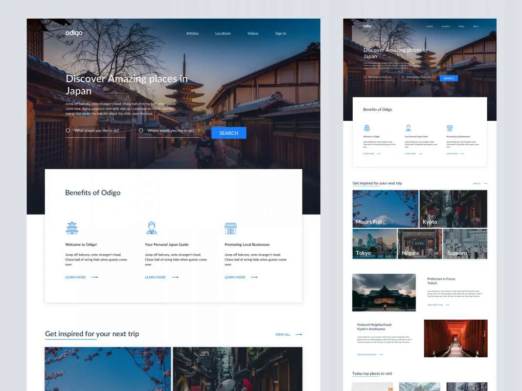 Travel Landing Page  - Free Figma Template