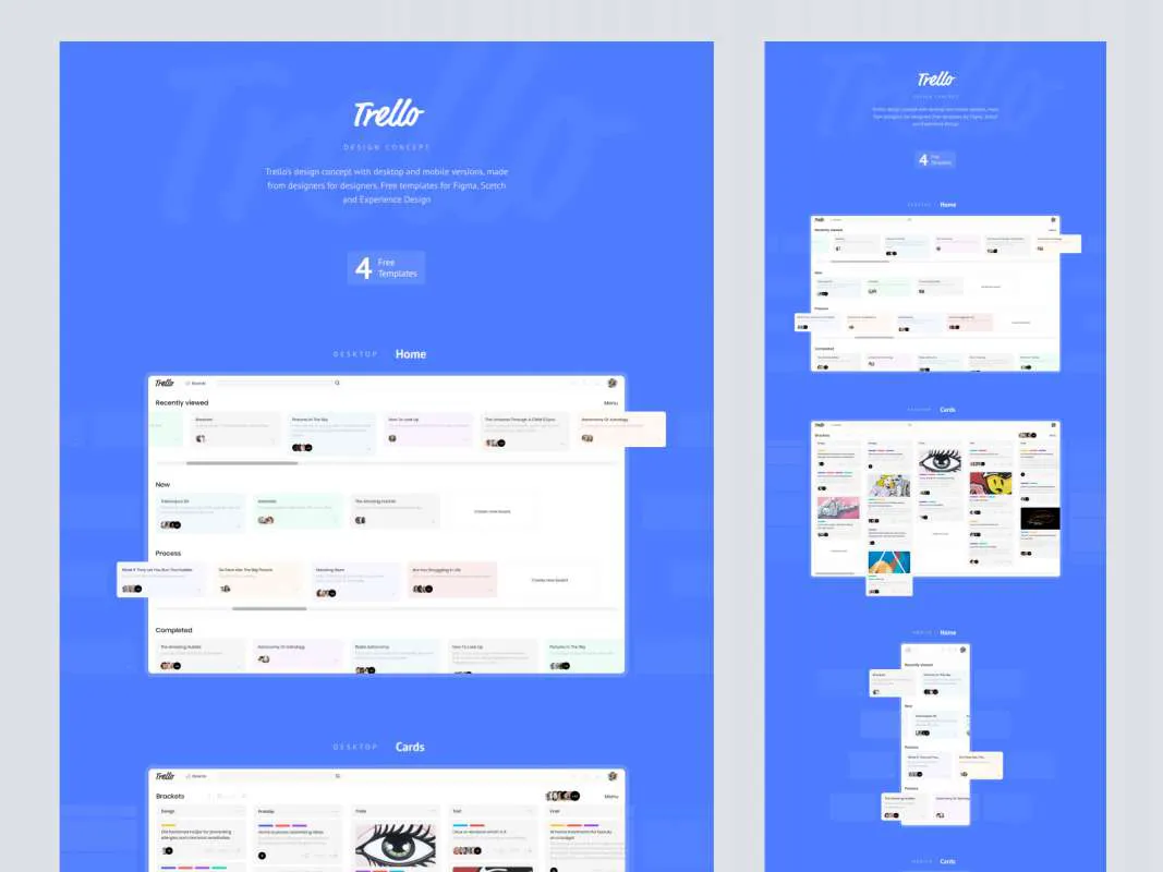 Trello Design Concept  - Free Figma Template