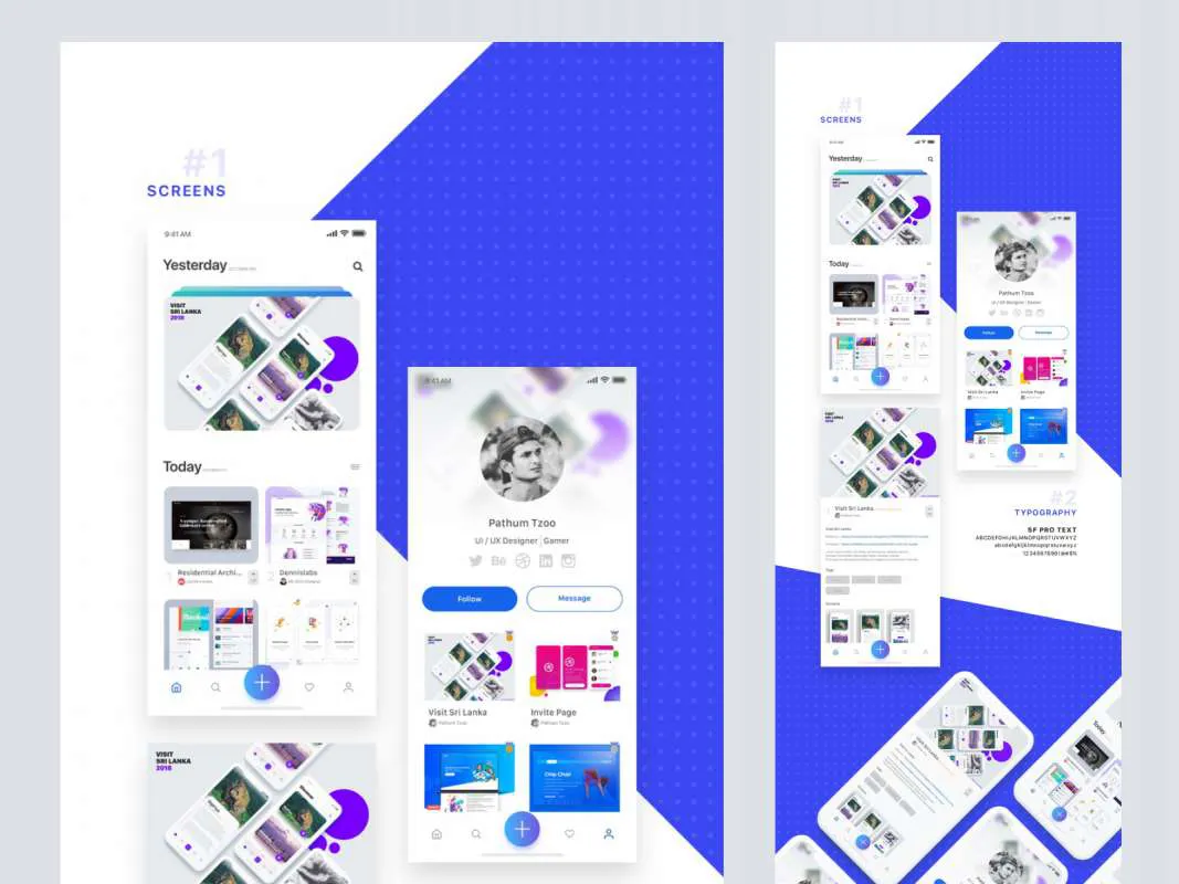 Uplabs App UI Design  - Free Figma Template