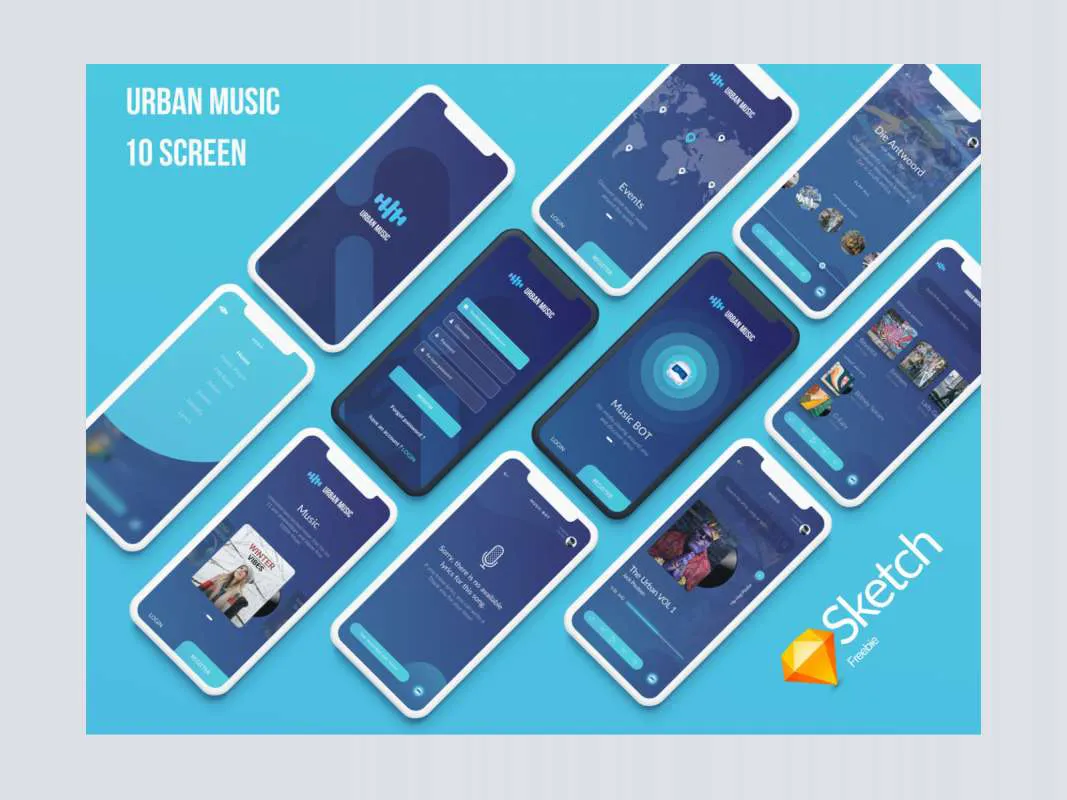 Urban Music UI Kit  - Free Figma Template