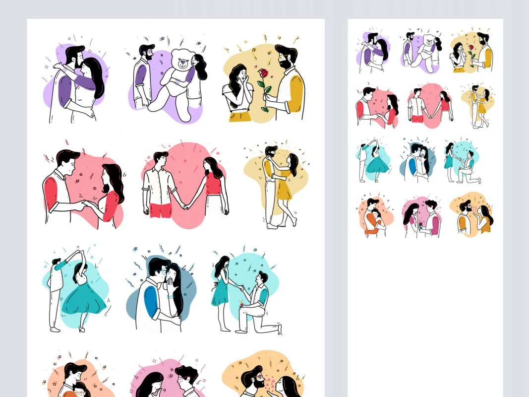 Valentine Illustrations Pack  - Free Figma Template