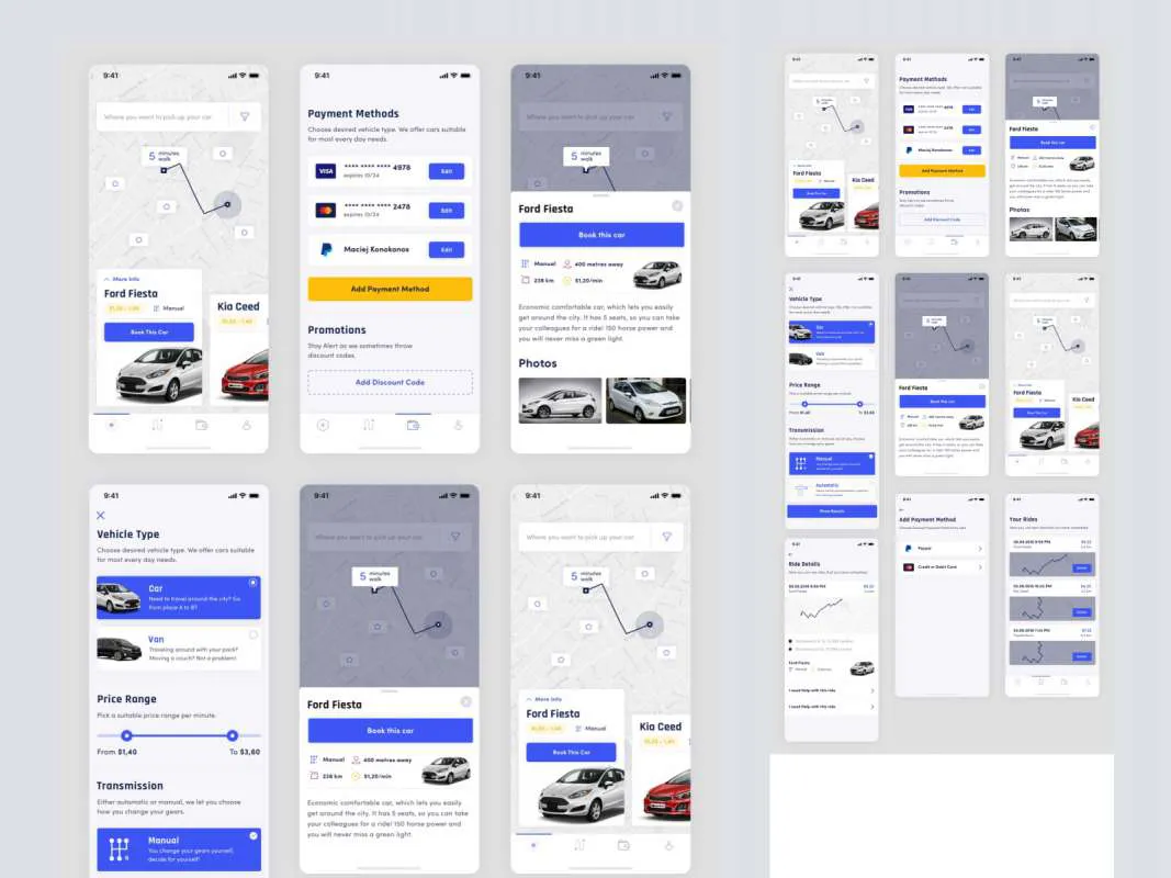 Vehirent UI Kit  - Free Figma Template