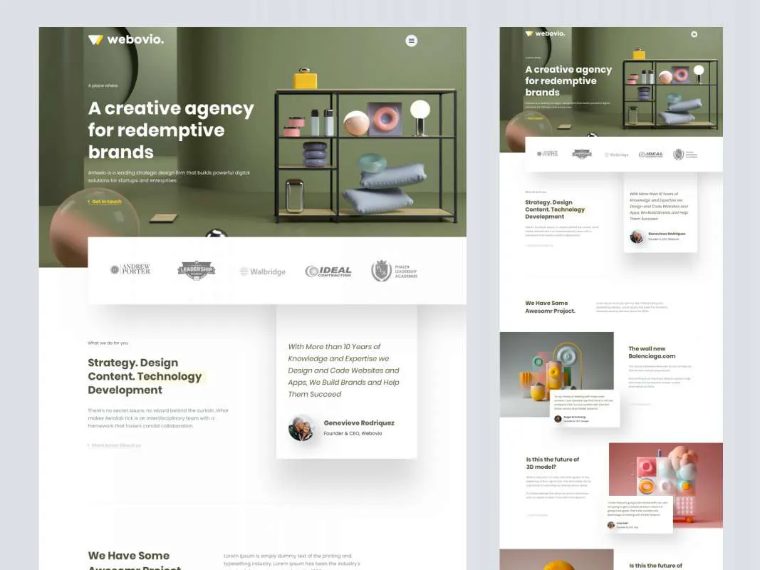 Webovio - Creative Agency Landing Page  - Free Figma Template