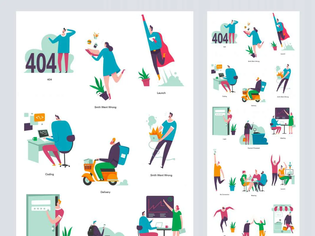 Whoosh! - Funny illustrations  - Free Figma Template