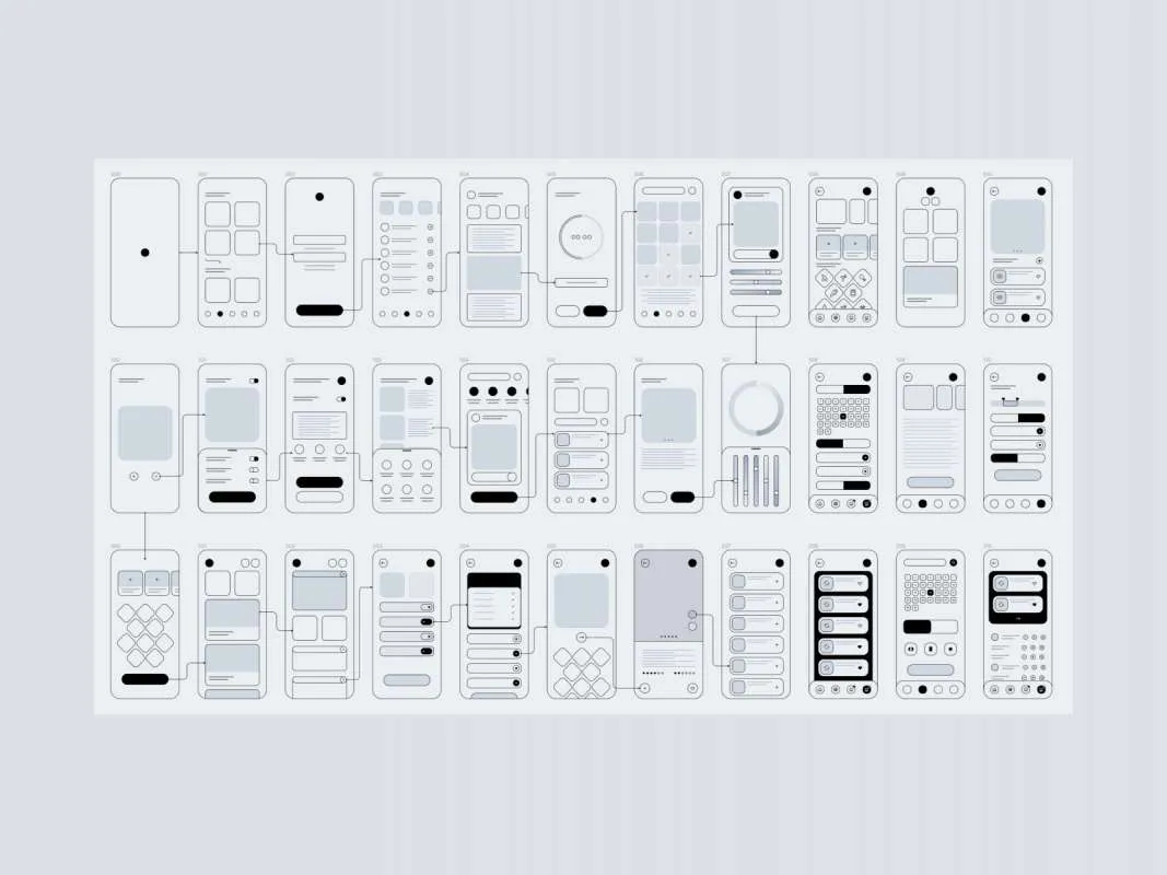 Wireframes Free Mobile UI Kit for Figma  - Free Figma Template
