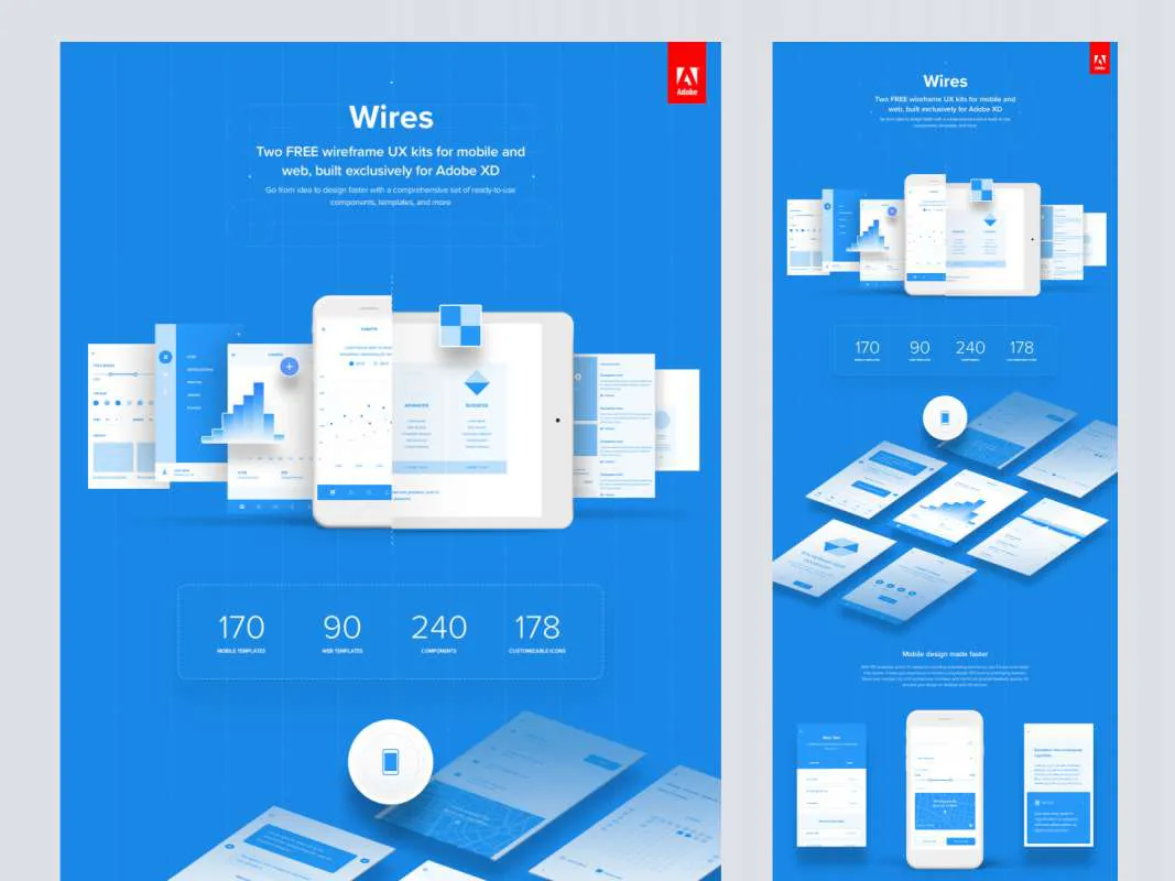 Wires - Free Wireframe Kits for Adobe XD  - Free Figma Template