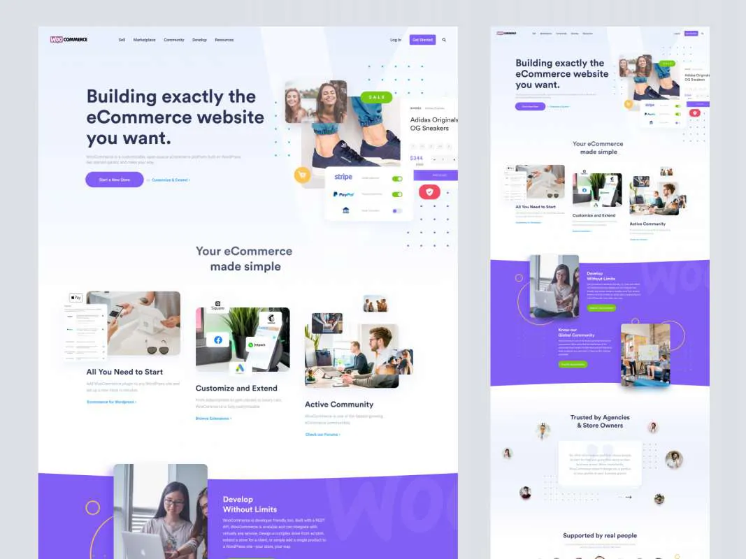 Woo Landing Page for Figma  - Free Figma Template