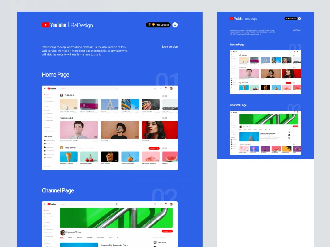 YouTube Redesign Concept  - Free Figma Template