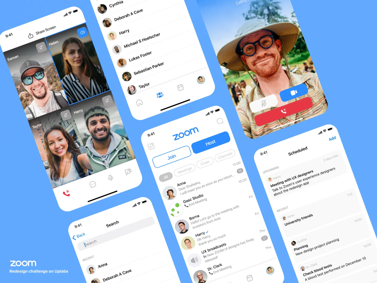 ZOOM Video Call App  - Free Figma Template