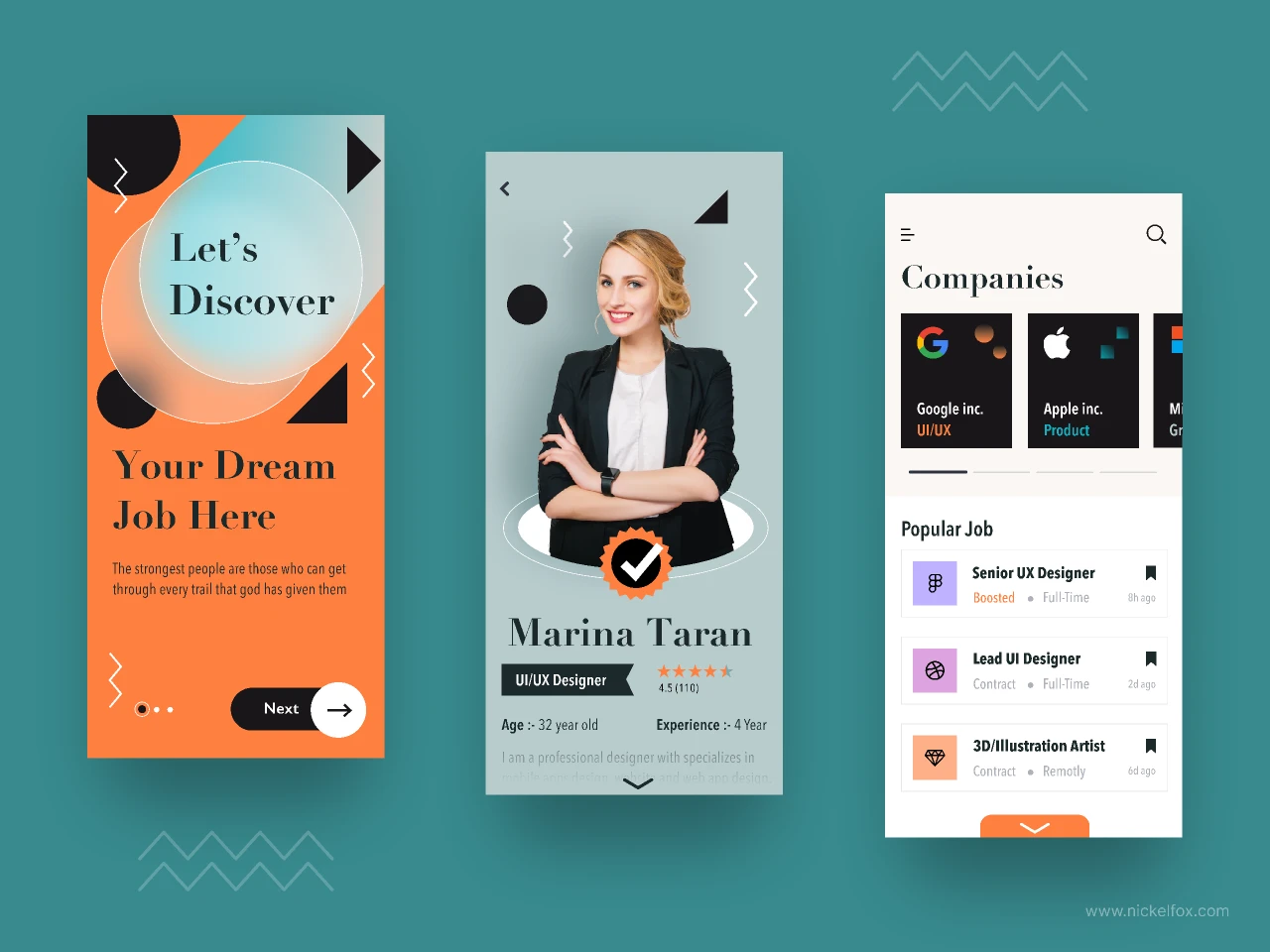 Dream Job app for Figma and Adobe XD