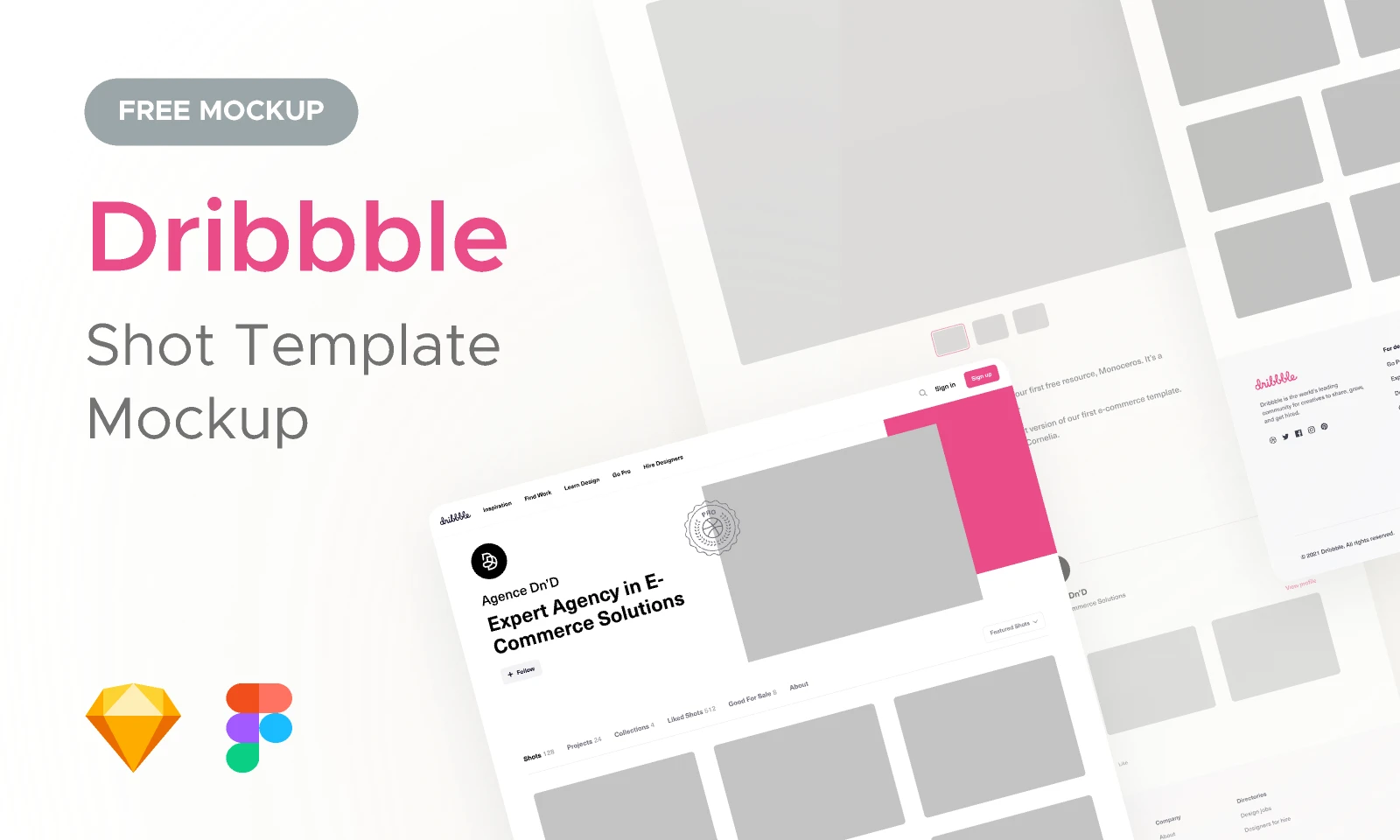 Dribbble  Shot Template Mockup for Figma and Adobe XD