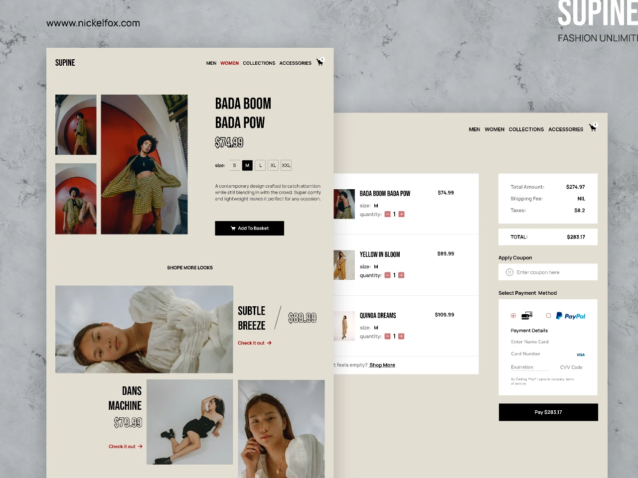 E-Commerce Shopping Page for Figma and Adobe XD