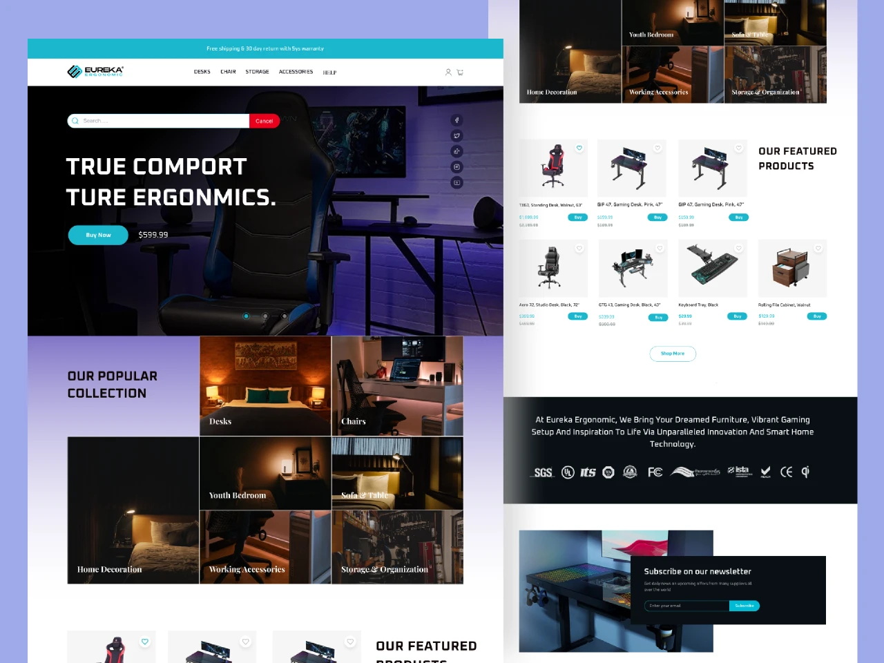 E-commerce website design for Figma and Adobe XD