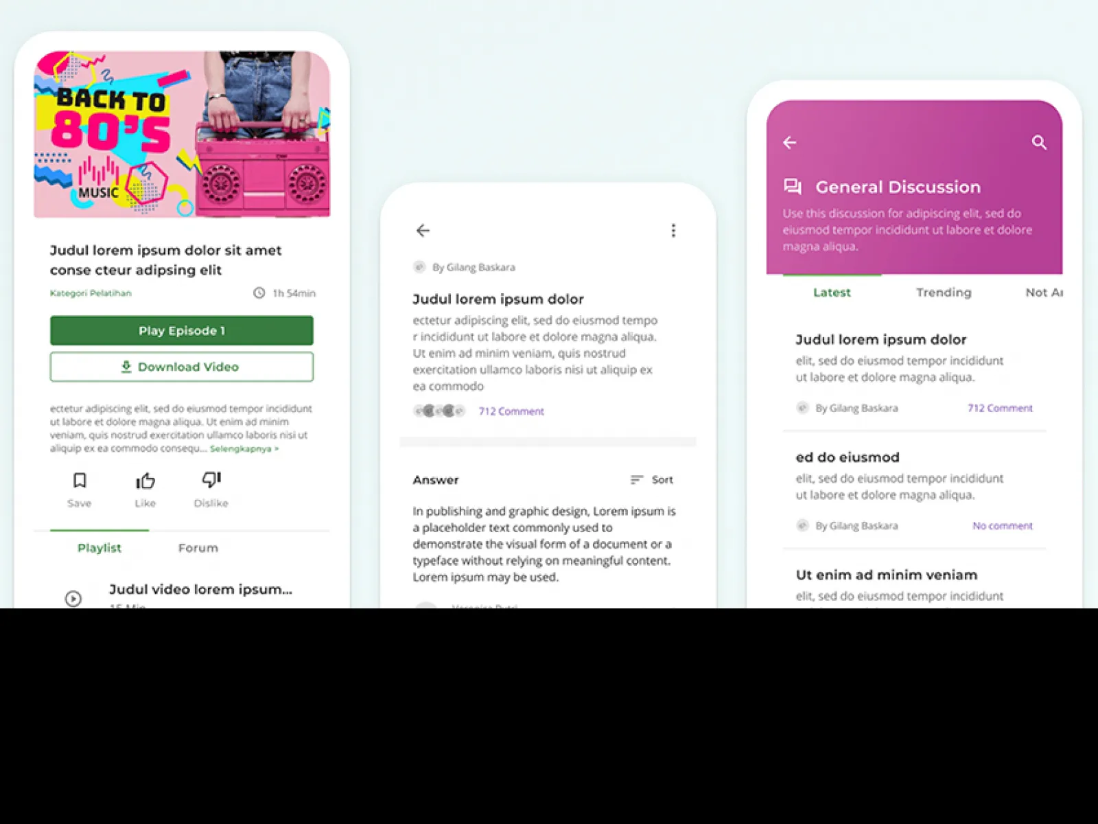 E-learning App UI Kit  - Free Figma Template