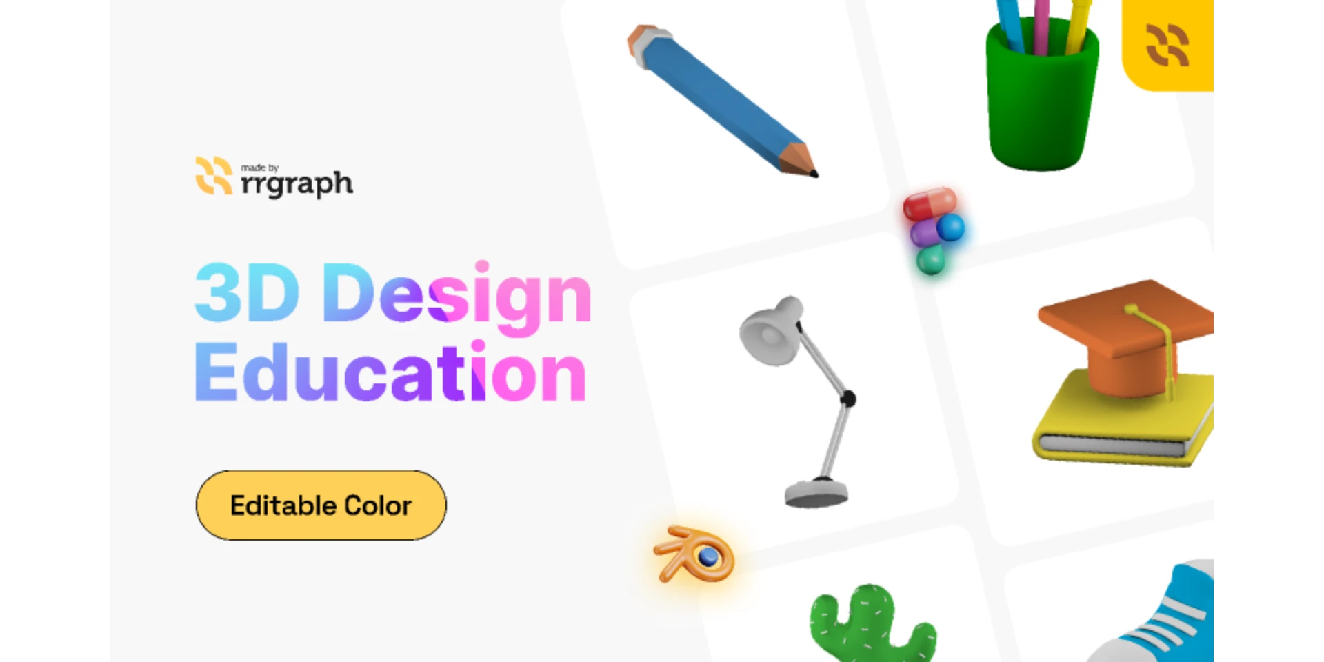 Education Editable 3D Icon Pack for Figma and Adobe XD