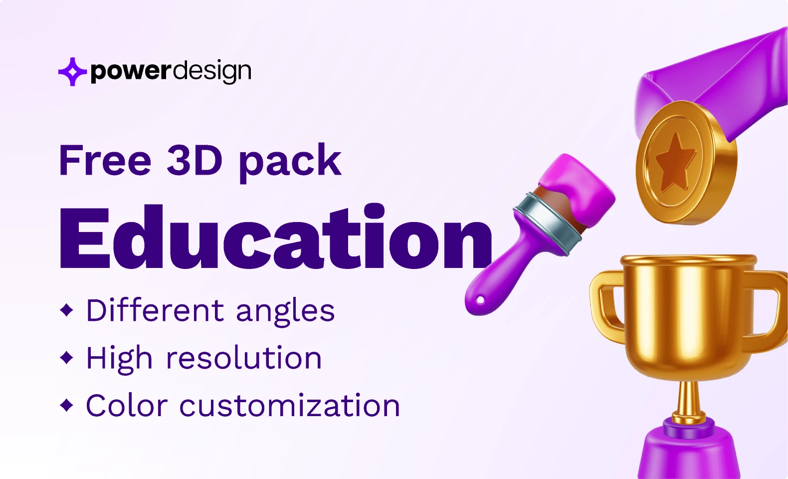 Education - Free 3D pack for Figma and Adobe XD