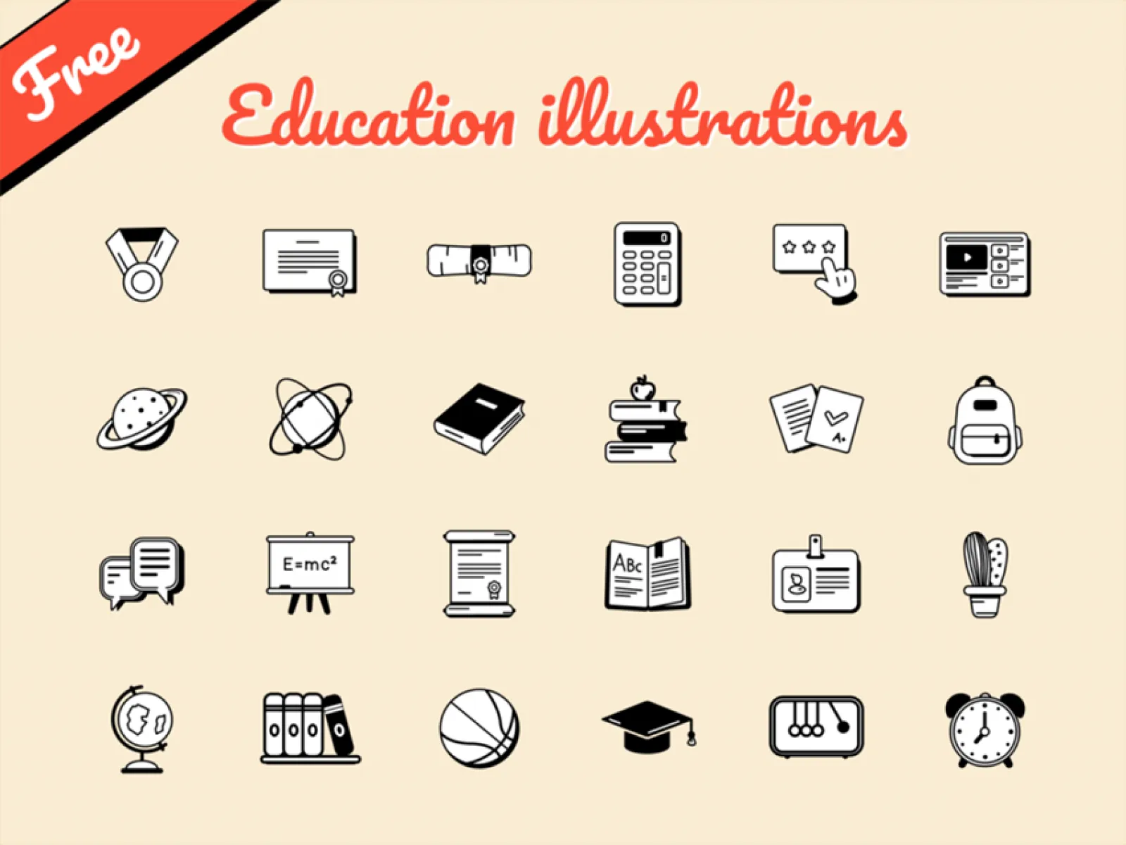 Education Icons Pack  - Free Figma Template