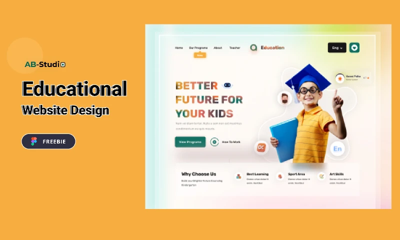 Educational Website Design for Figma and Adobe XD