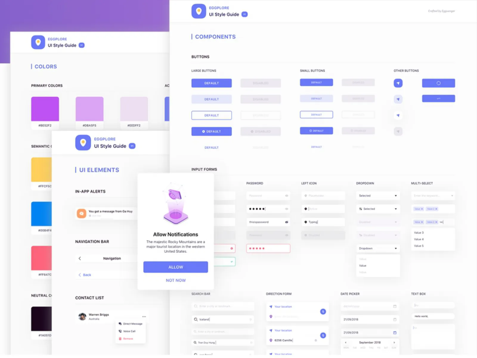 Eggplore UI StyleGuide  - Free Figma Template