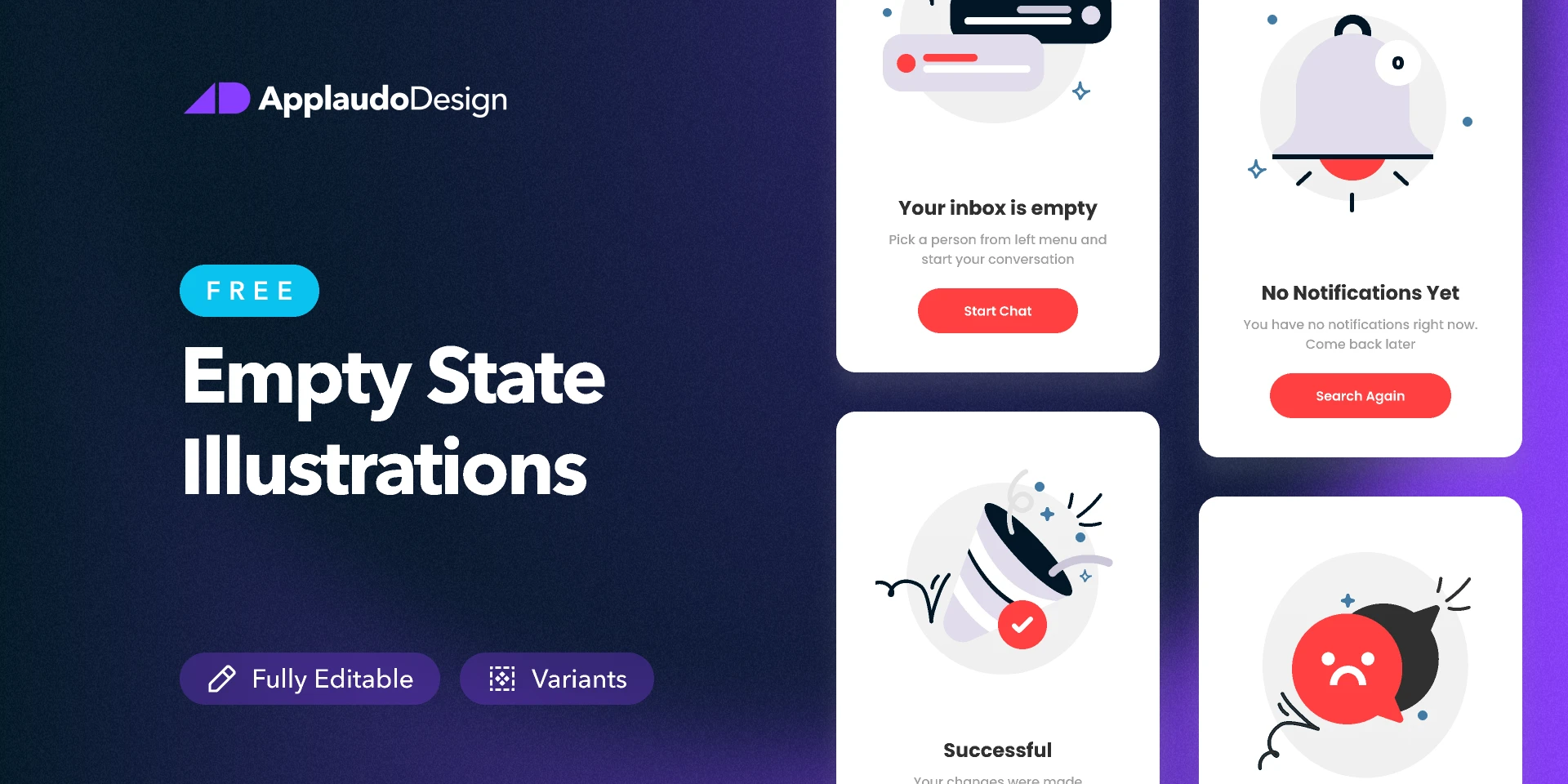 Empty State Illustrations for Figma and Adobe XD