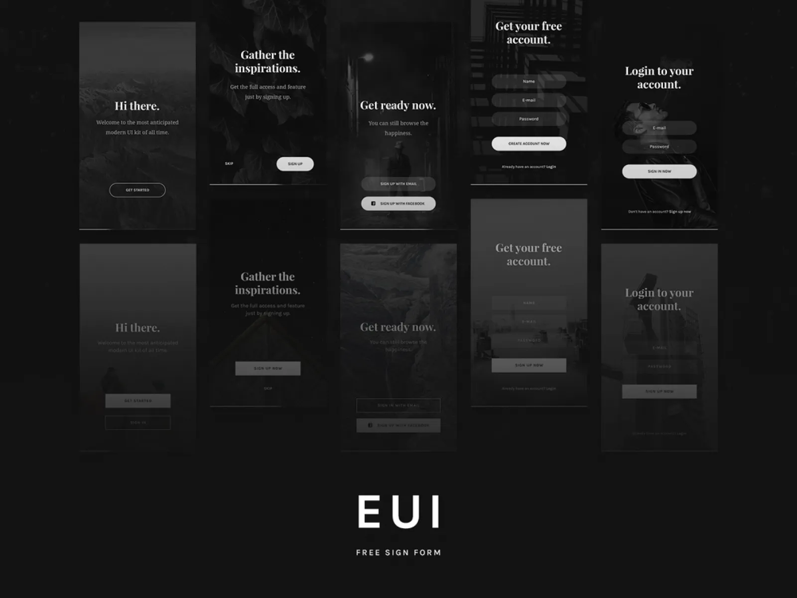 EUI Free Sign Form UI Kit  - Free Figma Template