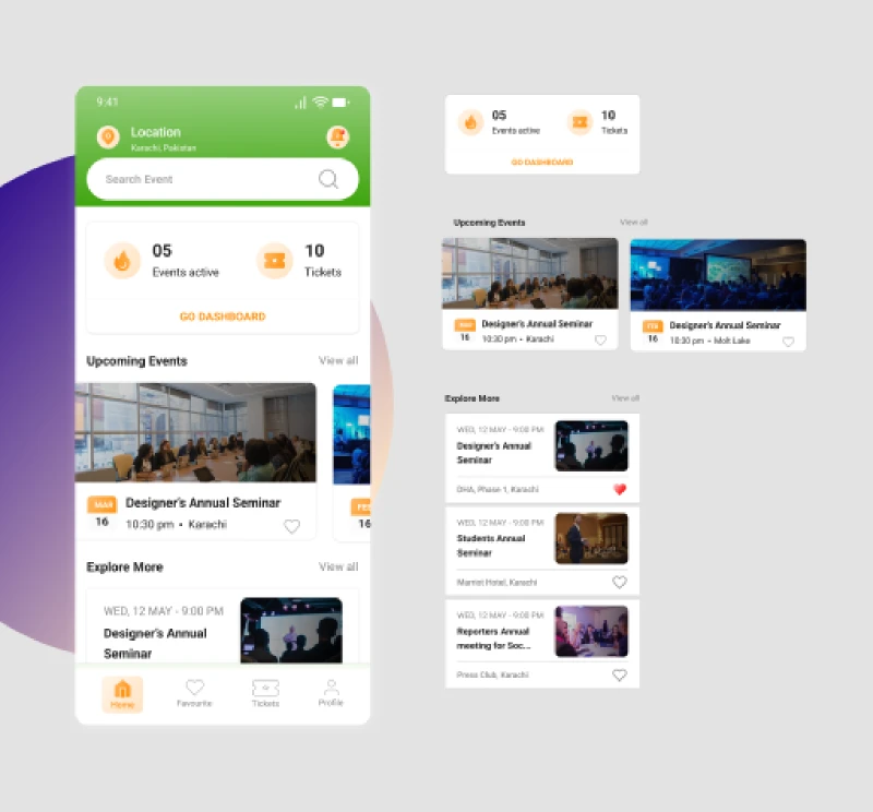 Event App for Figma and Adobe XD