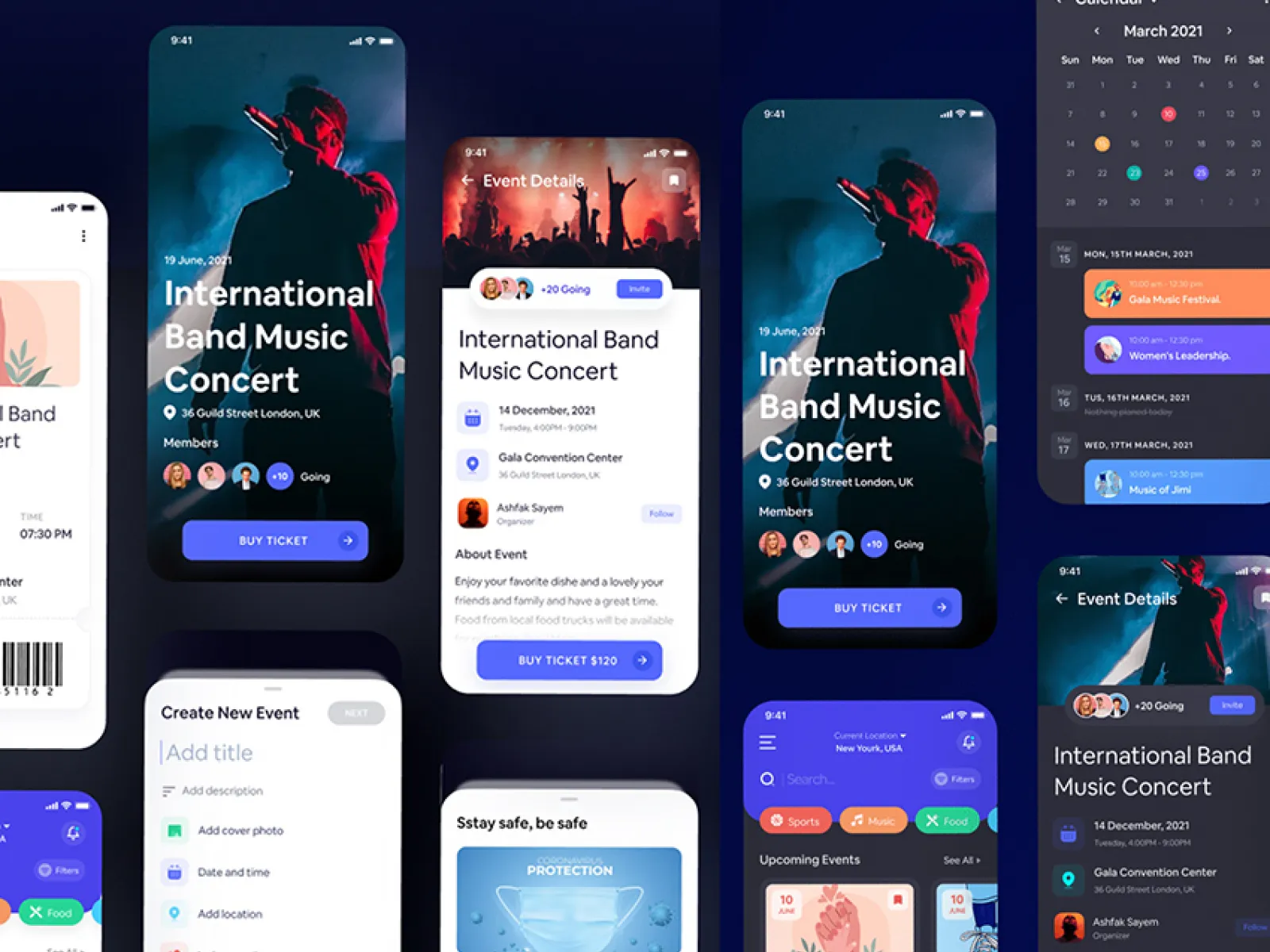 Event Booking App UI KIt  - Free Figma Template
