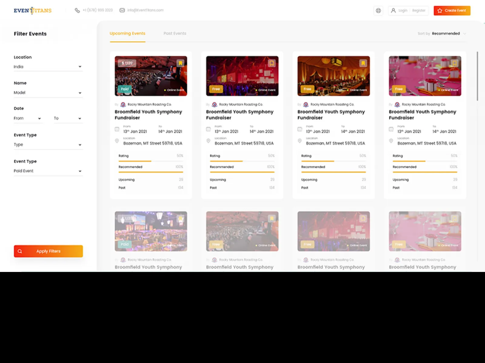 Event Management Portal  - Free Figma Template