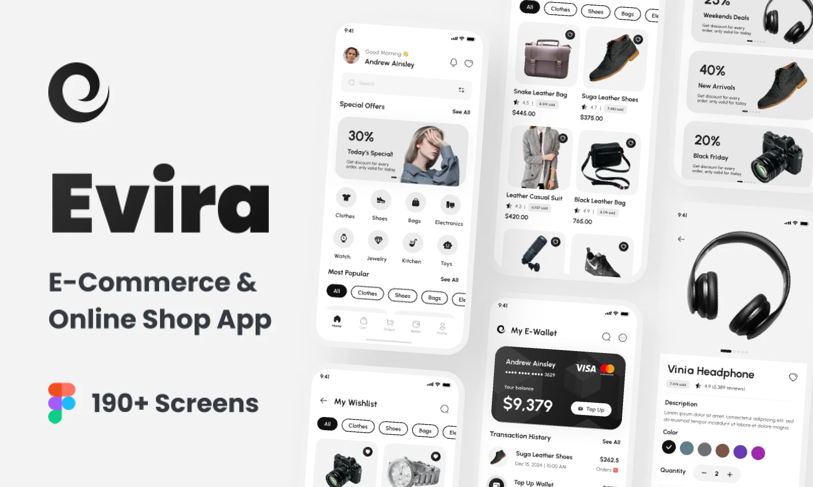 Evira - E-Commerce & Online Shop App UI Kit for Figma and Adobe XD