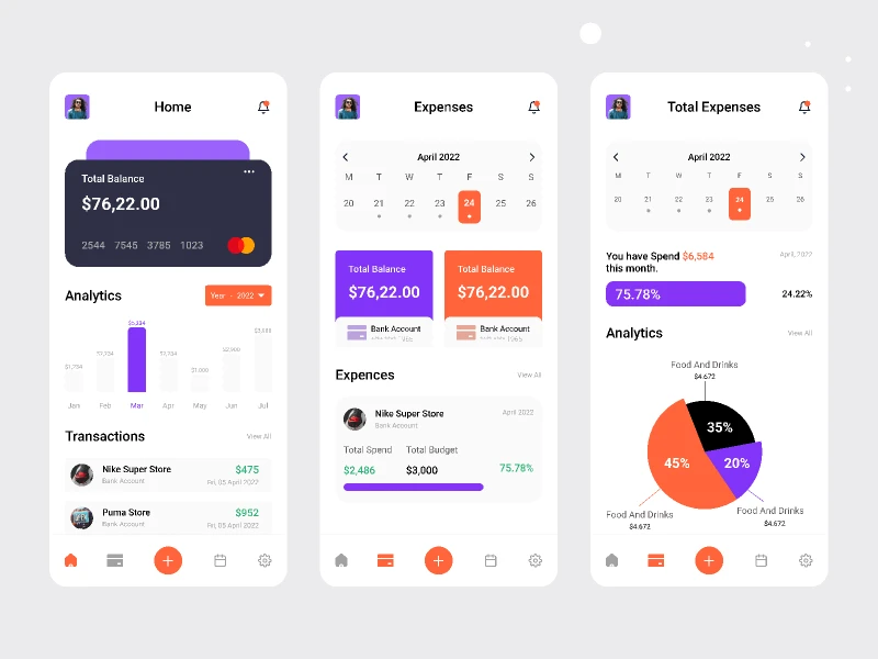Expense Tracker App for Figma and Adobe XD