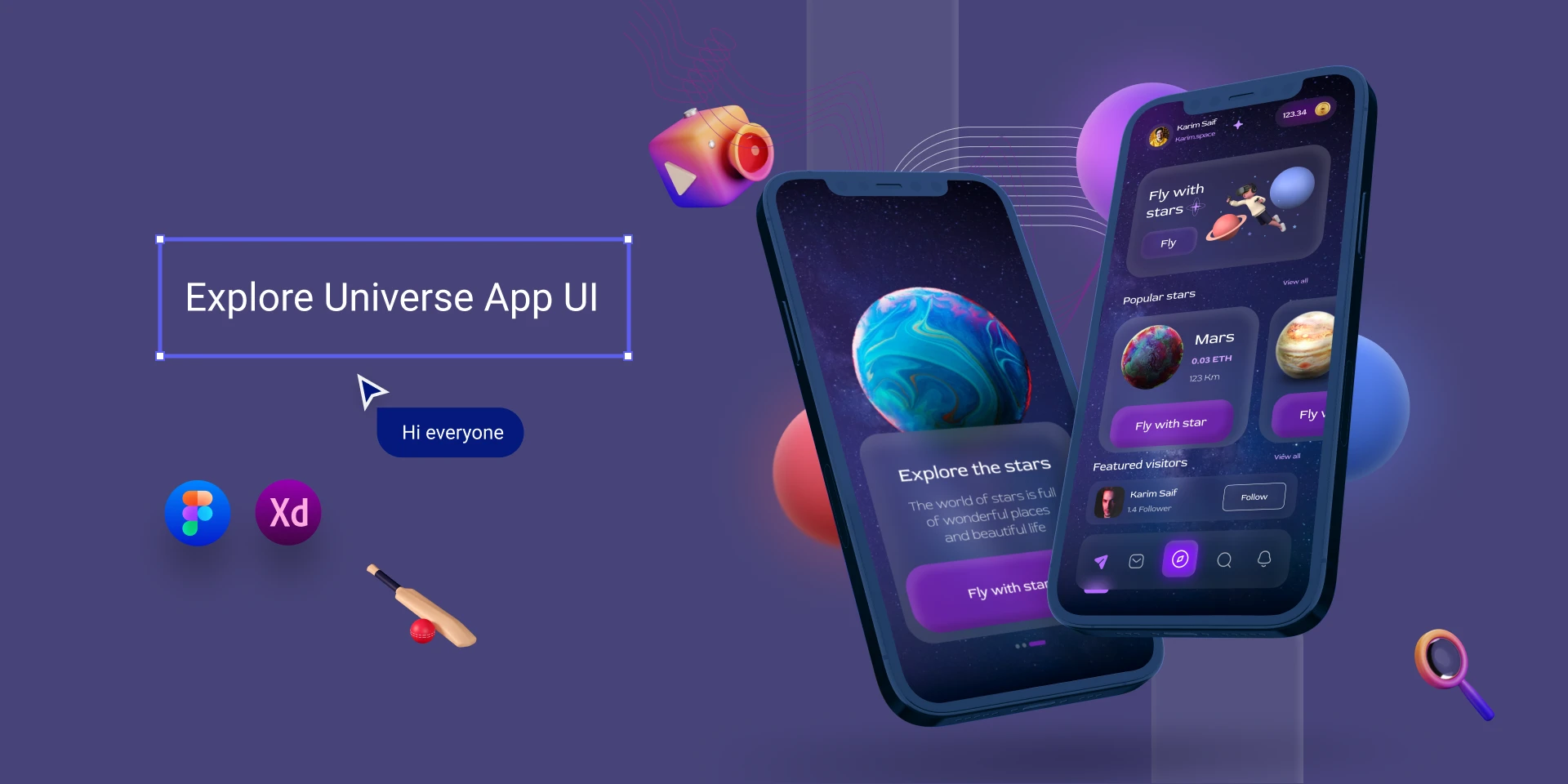 Explore Universe App UI for Figma and Adobe XD