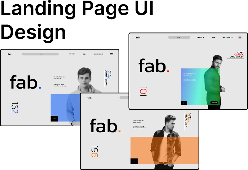 Fab. Landing Page - UI design Landing Page for Figma and Adobe XD