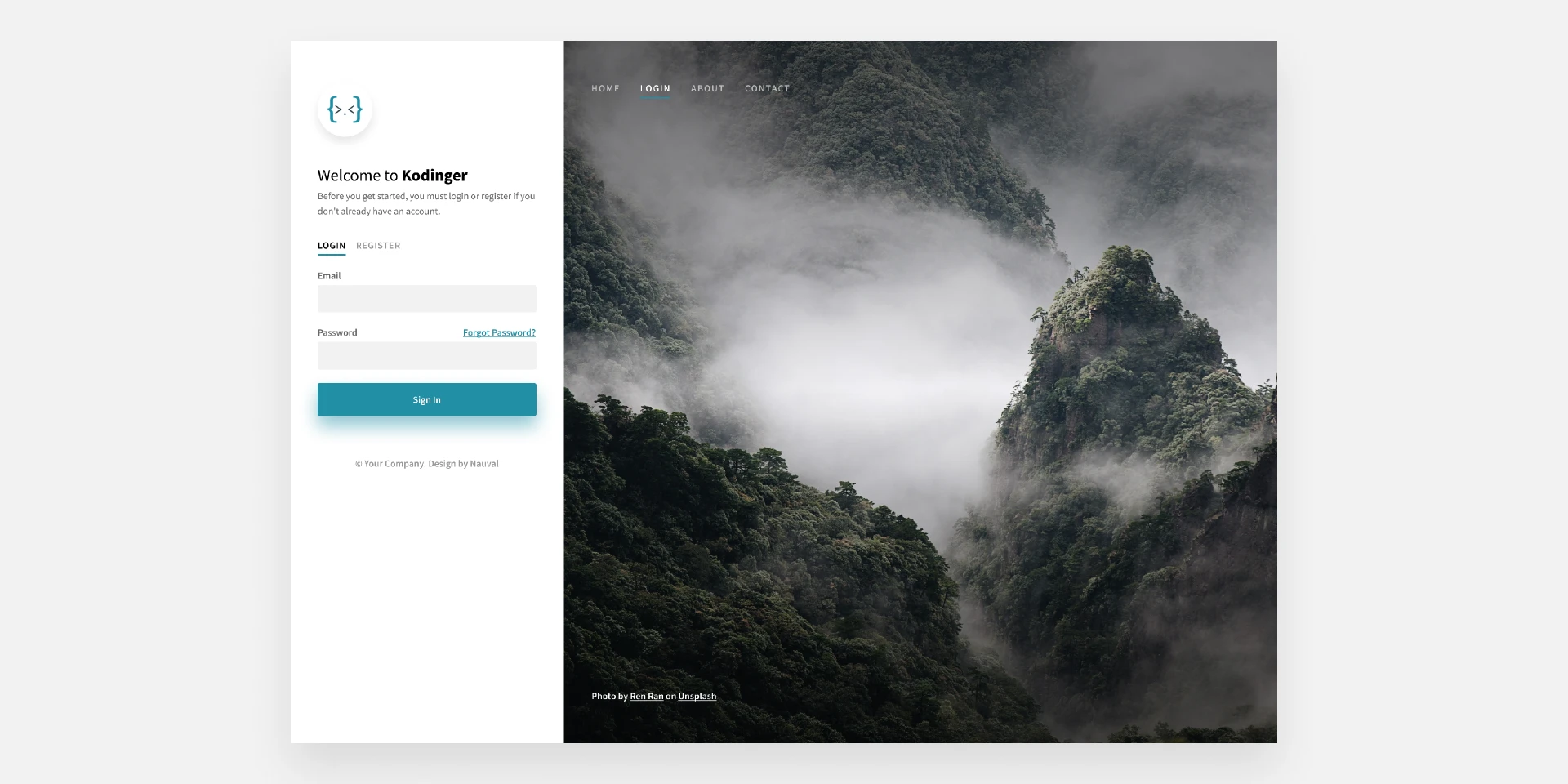 Faceless Login Page for Figma and Adobe XD