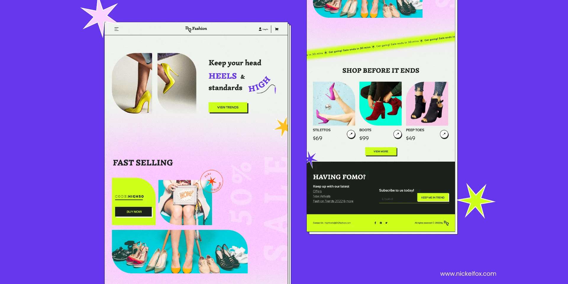 Fashion Sale Landing Page- Retro Style for Figma and Adobe XD