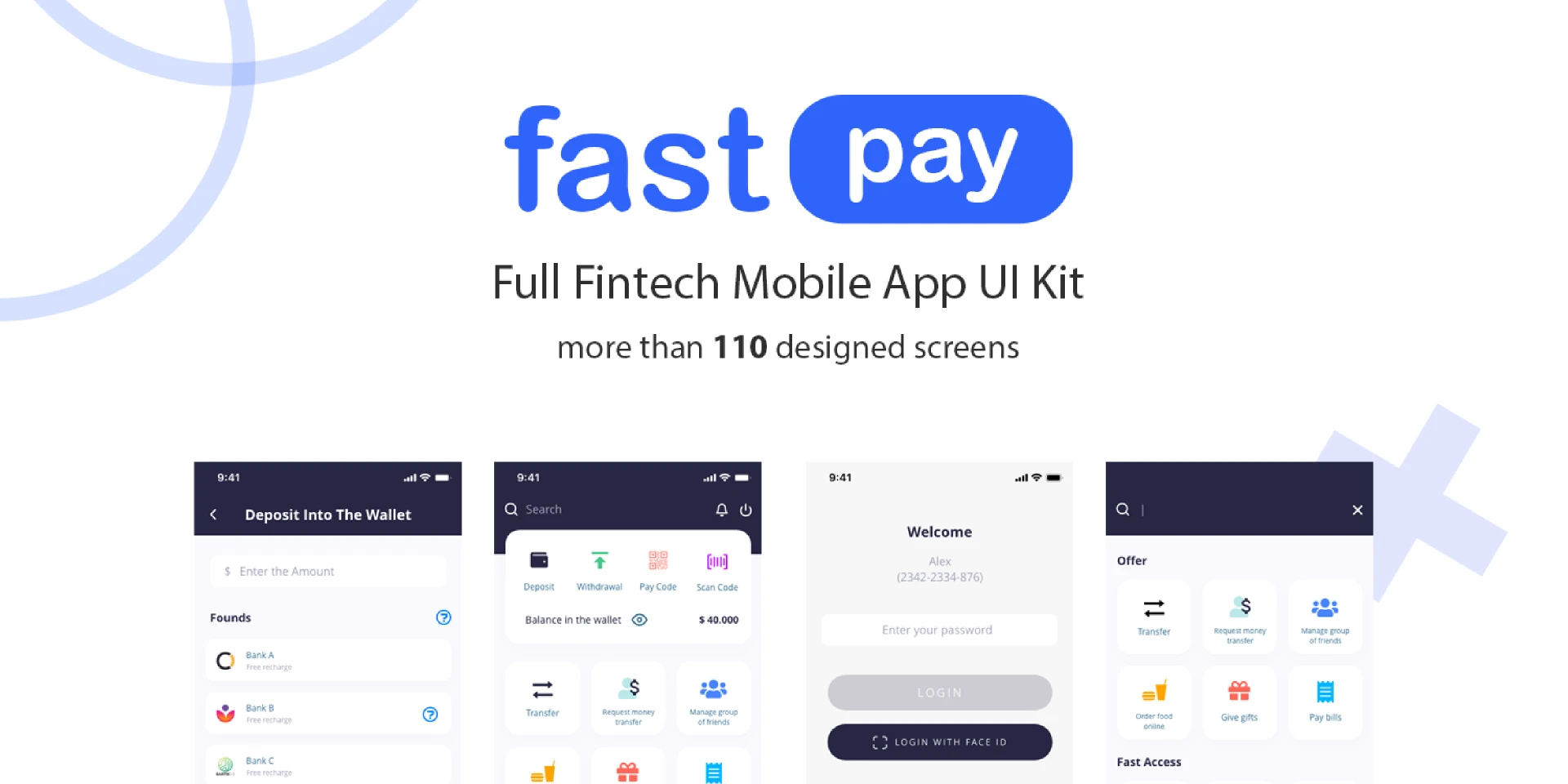 FastPay  A Fintech App UI Kit for Figma and Adobe XD