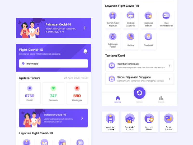 Fight Covid-19 Freebies for Figma and Adobe XD