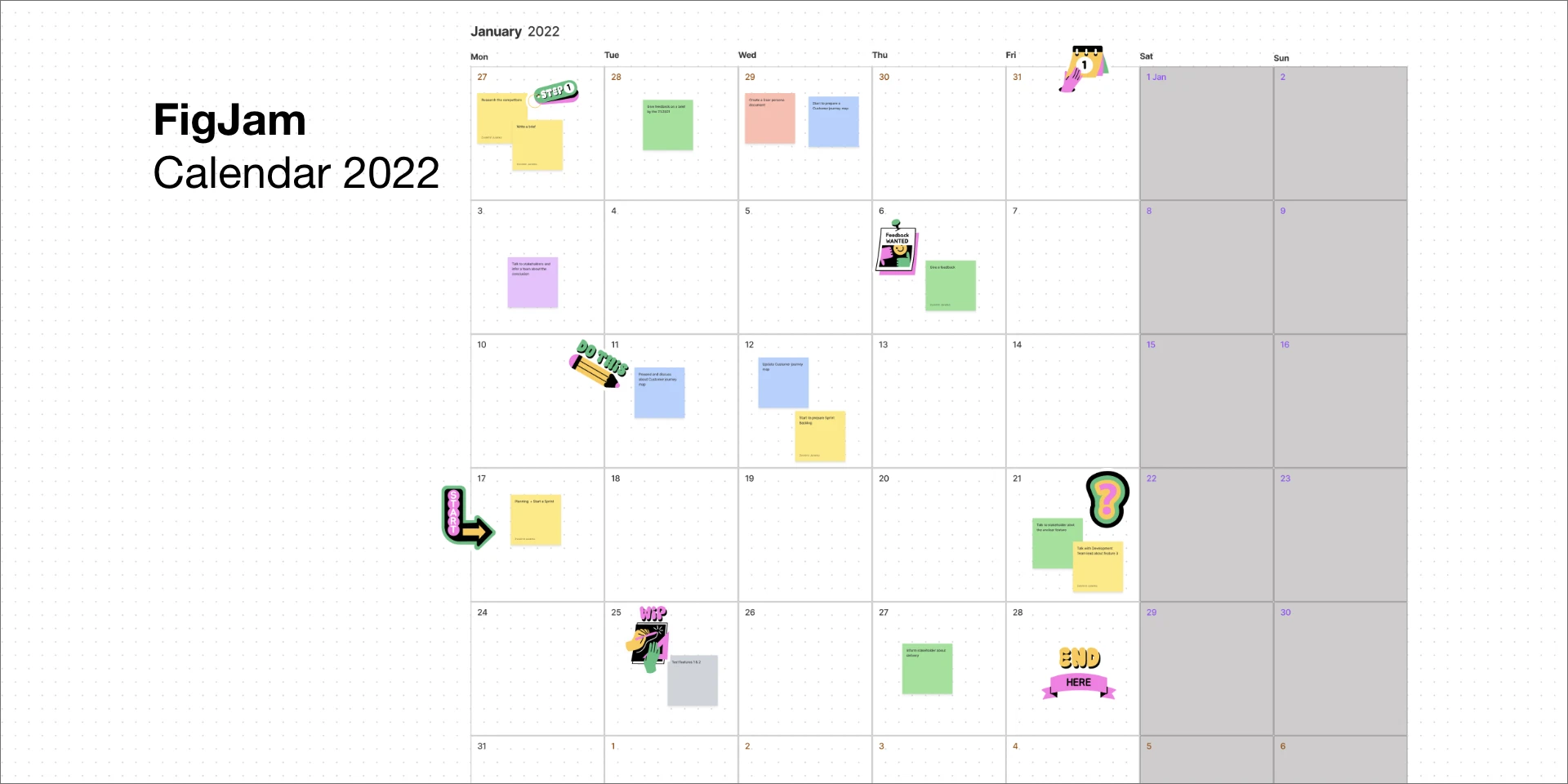 FigJam Calendar 2022 for Figma and Adobe XD