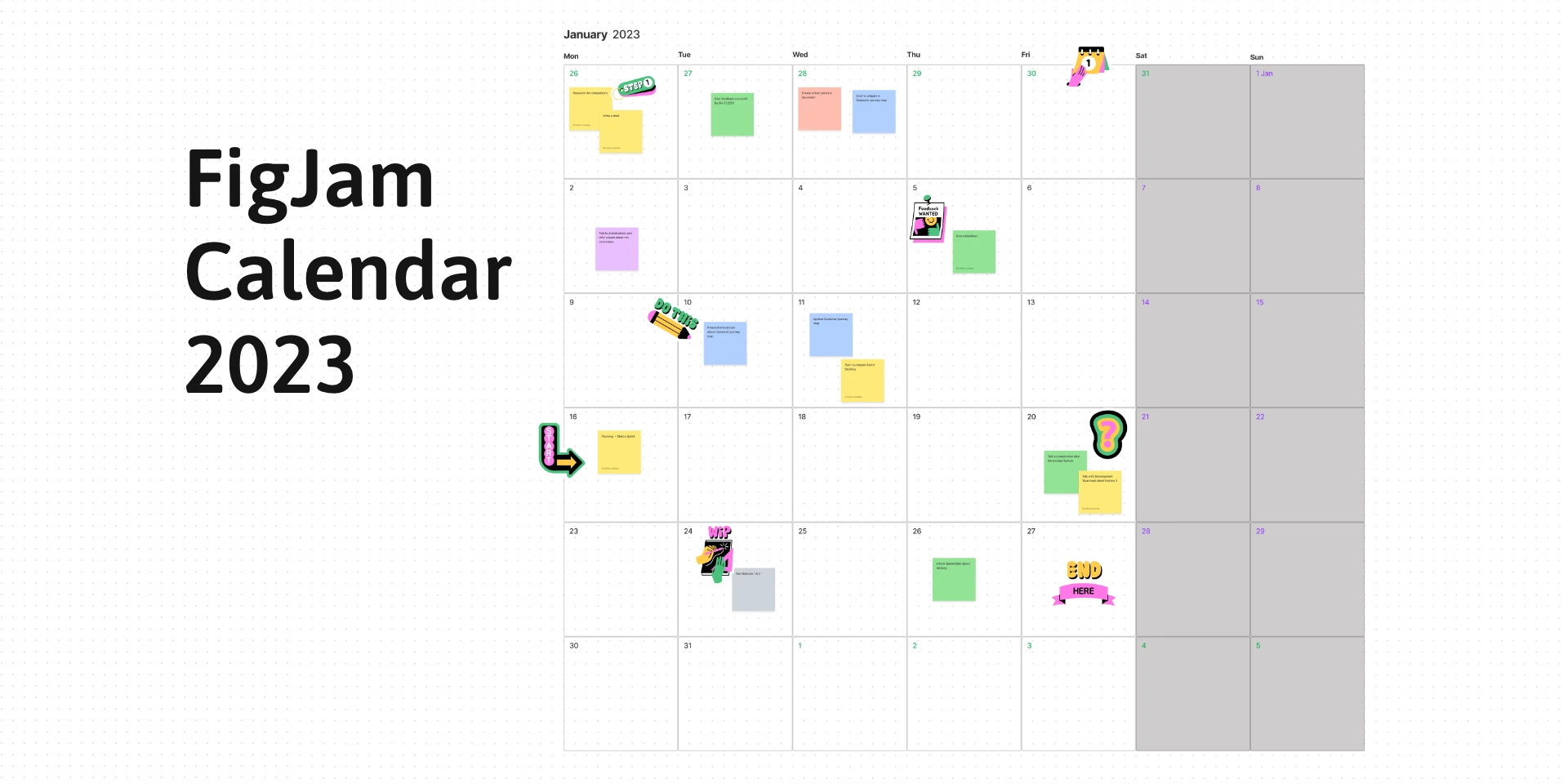 FigJam Calendar 2023 for Figma and Adobe XD