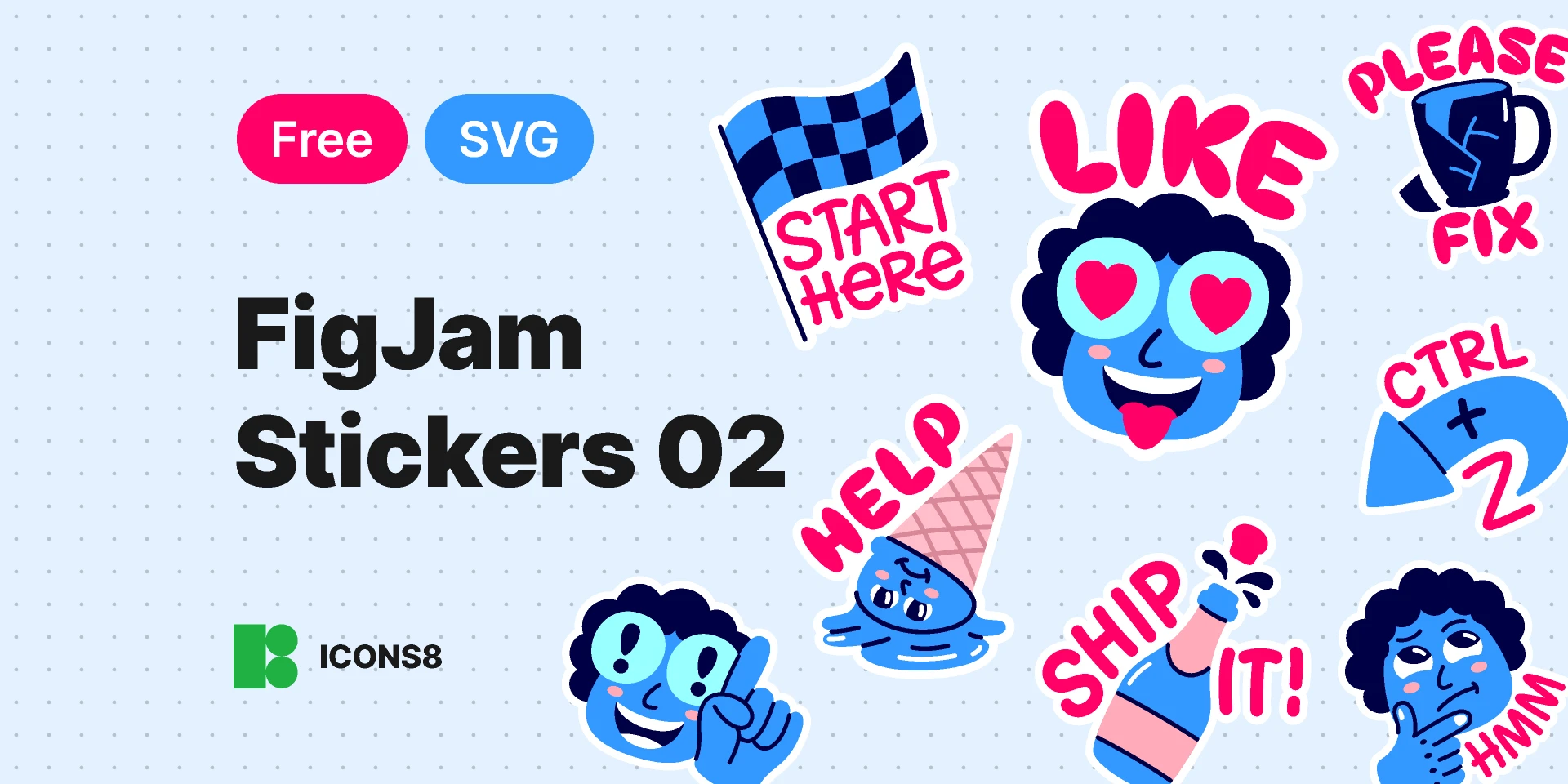FigJam stickers 02 in SVG for Figma and Adobe XD