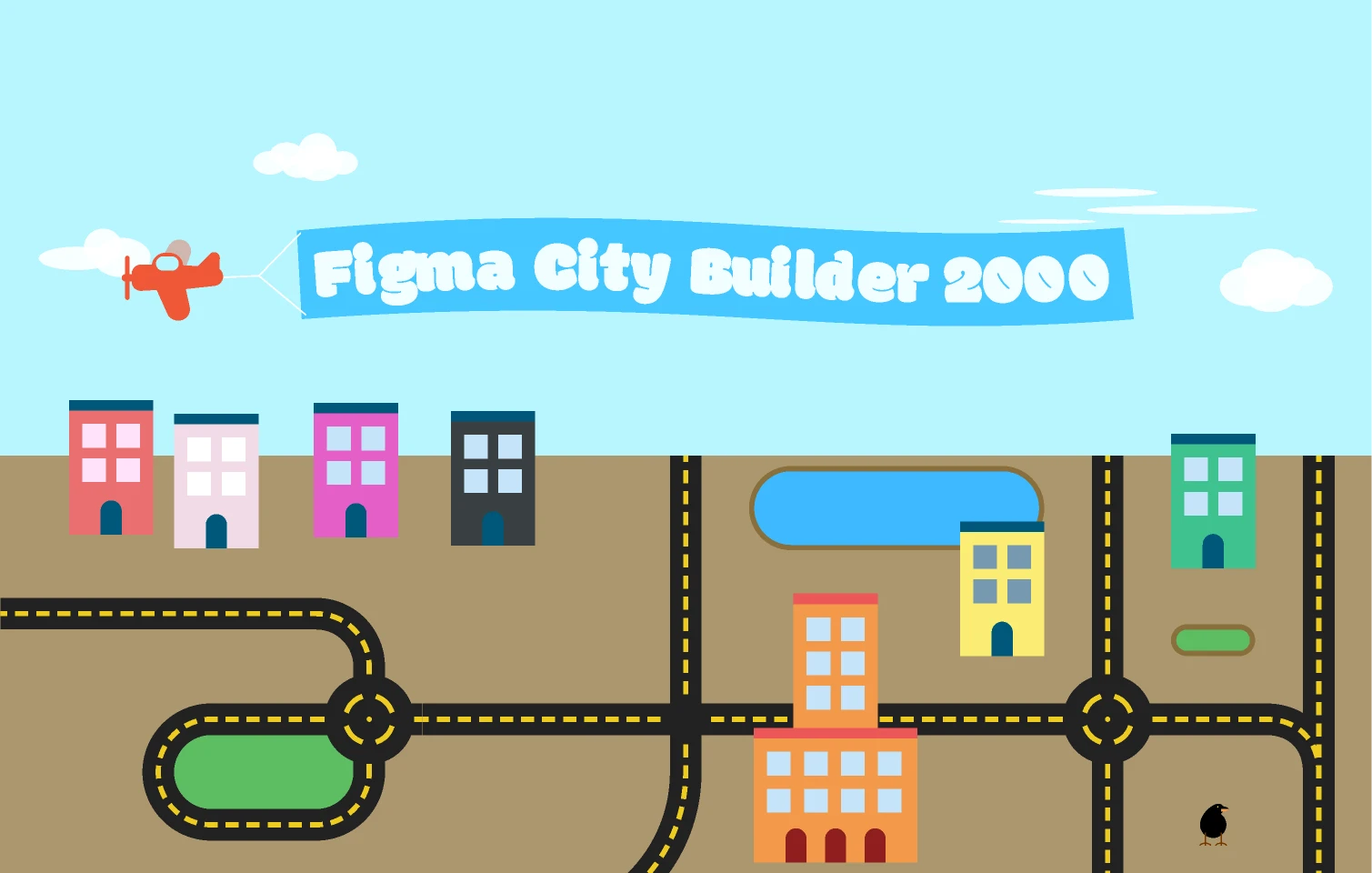 Figma City Builder 2000 for Figma and Adobe XD